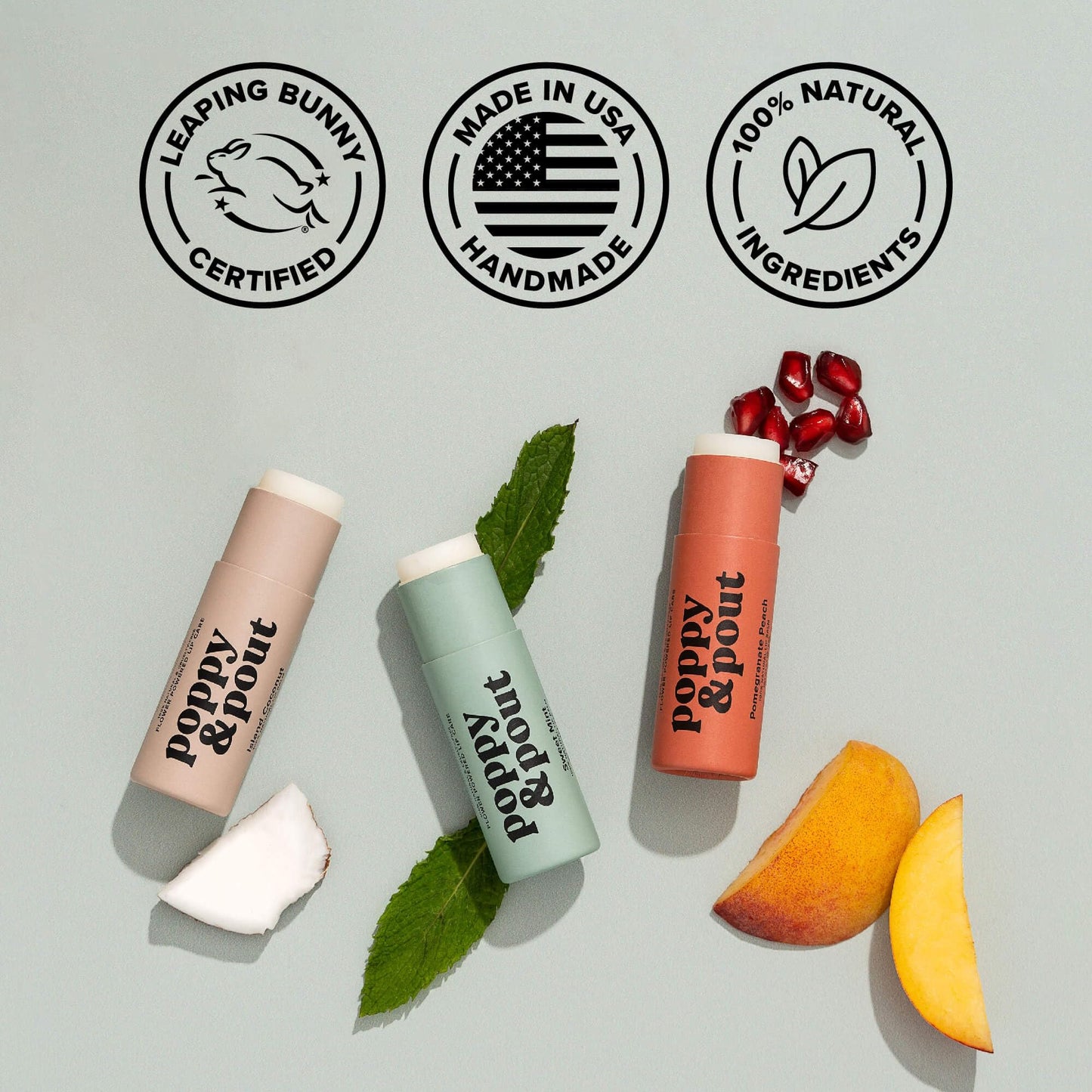 Poppy & Pout Sweet Mint A Jumbo Lip Balm | All Natural Lip Balms & Moisturizers | Hydrates with Beeswax, Vitamin E, Organic Coconut Oil | Cruelty-Free Beauty & Personal Care Poppy & Pout