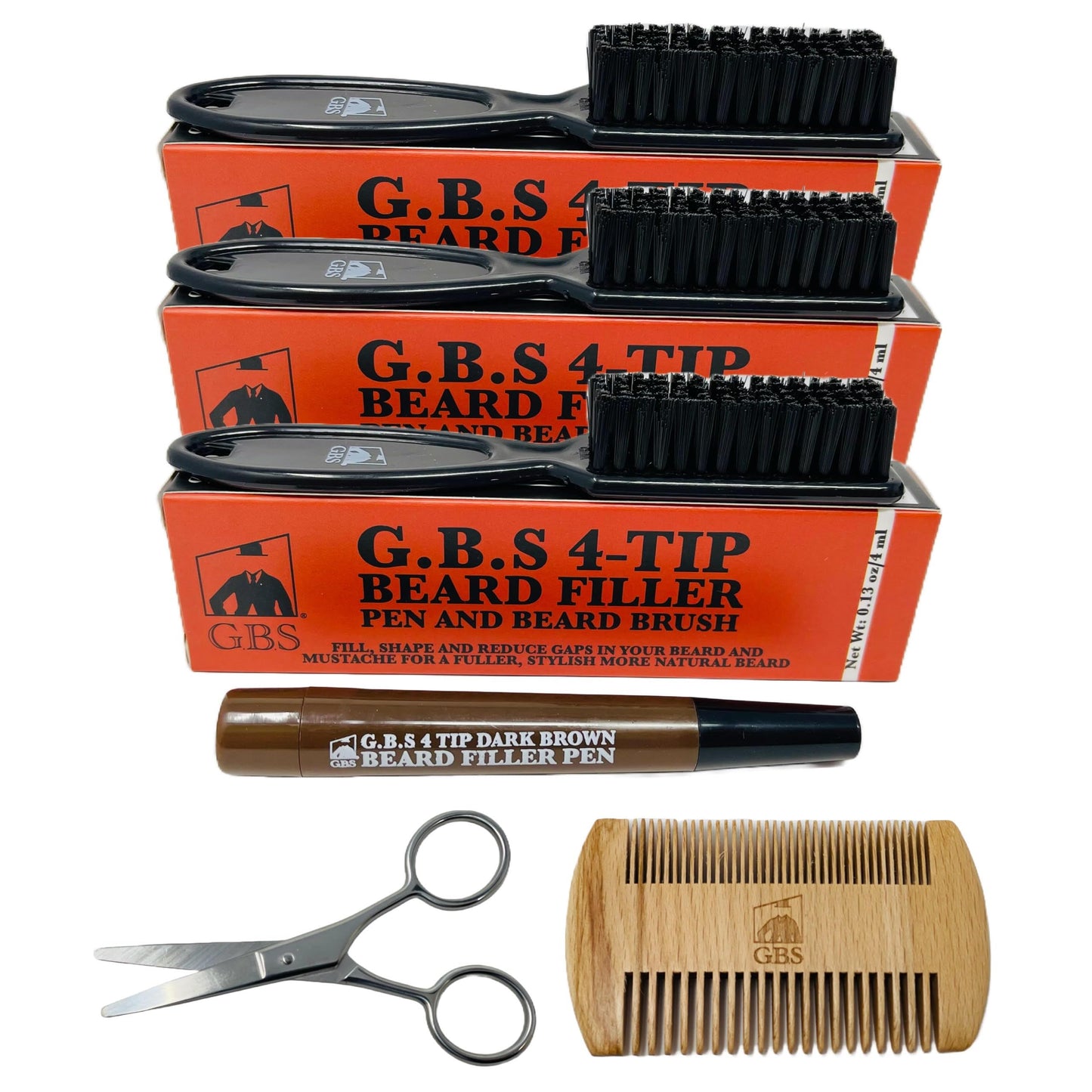 Beard Filler Pencil for Men Waterproof Beard Pen and Beard Brush Long Lasting Natural Look, Mustache Repair Shape, Define and Style Facial Hair Beauty and Personal Care G.B.S