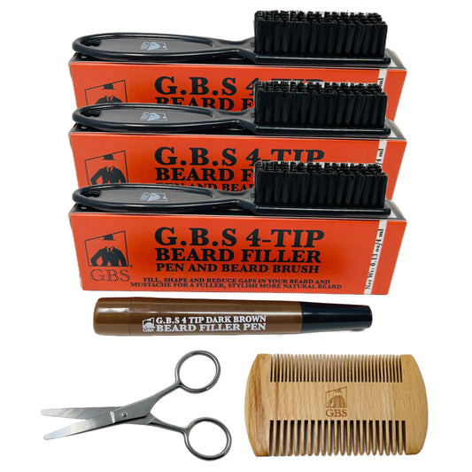 Beard Filler Pencil for Men Waterproof Beard Pen and Beard Brush Long Lasting Natural Look, Mustache Repair Shape, Define and Style Facial Hair Beauty and Personal Care G.B.S