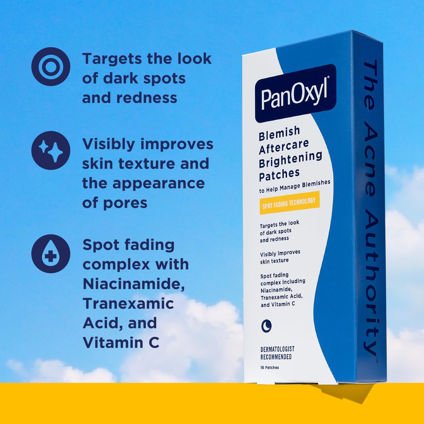 PanOxyl Blemish Brightening Patches: Dermatologist-Recommended, Help Fade Post-Acne Dark Spots and Reduce Redness, Large Clear Patches Cover a Bigger Beauty & Personal Care PanOxyl
