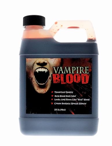 VAMPIRE BLOOD, Realistic Fake blood - 32oz - Theatrical Quality, Richly Pigmented Red Fake Blood for Halloween, Vampire, Zombie, Costume, Special Beauty & Personal Care LLF