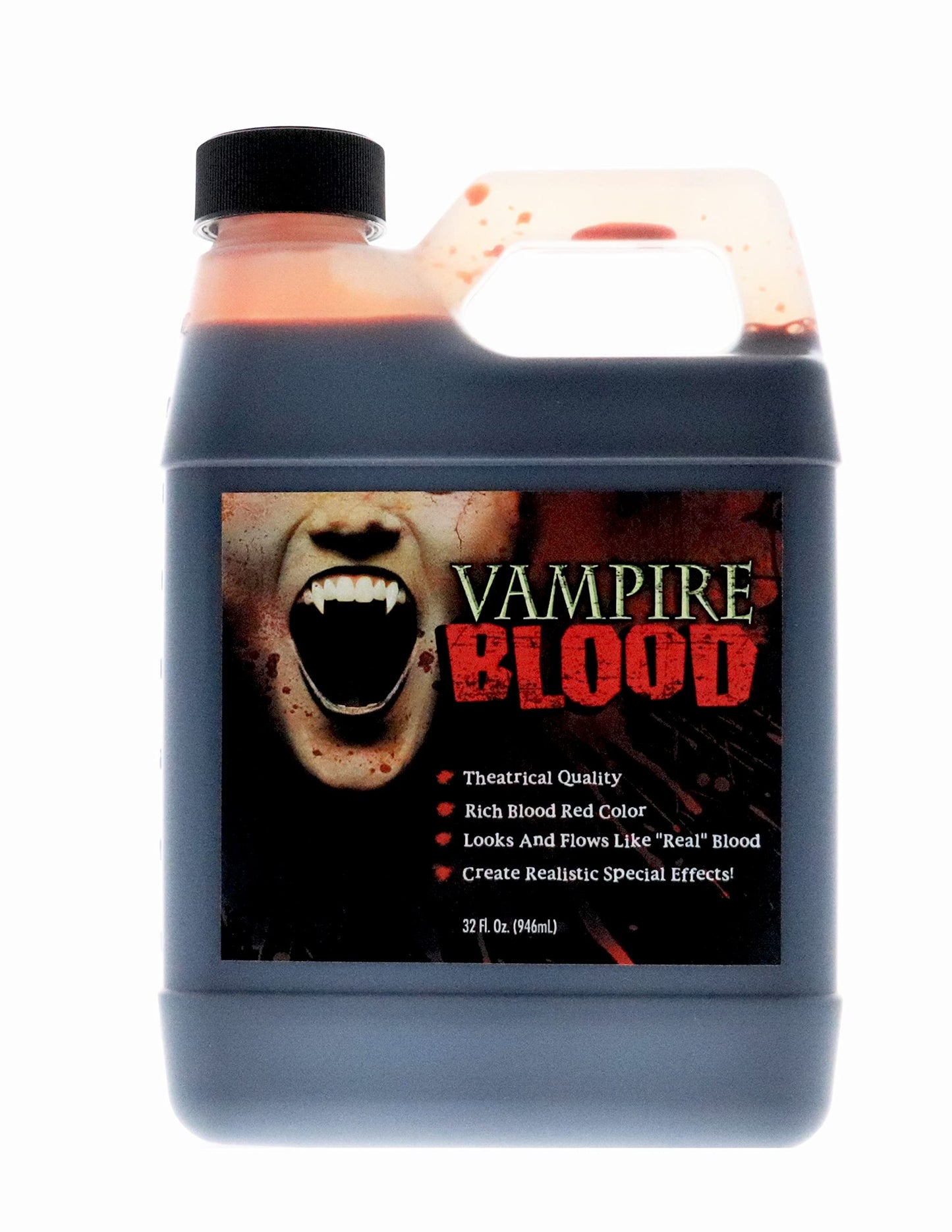VAMPIRE BLOOD, Realistic Fake blood - 32oz - Theatrical Quality, Richly Pigmented Red Fake Blood for Halloween, Vampire, Zombie, Costume, Special Beauty & Personal Care LLF
