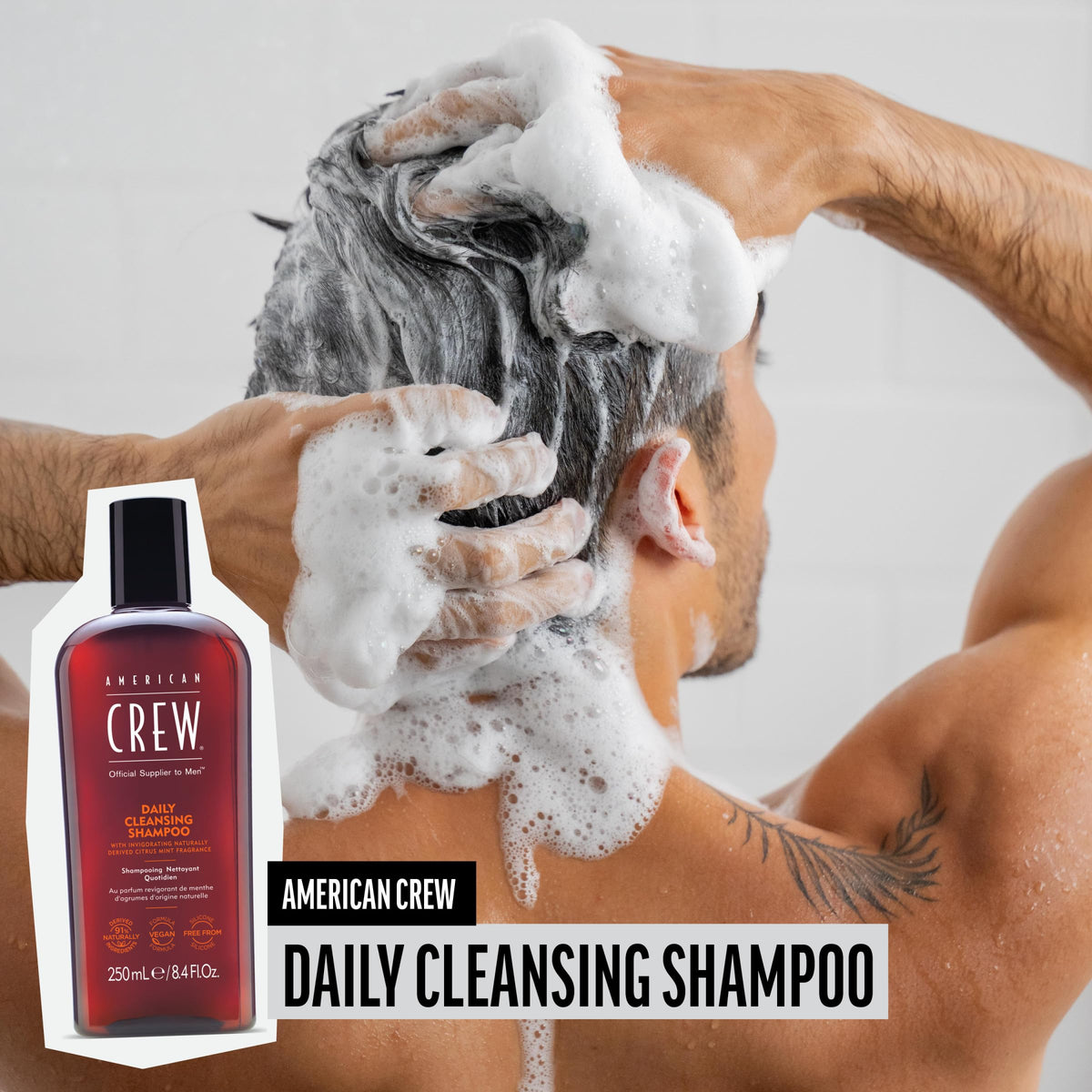 American Crew Shampoo for Men, Daily Cleanser, Naturally Derived, Vegan Formula, Hair Care Gift for Him, Citrus Mint Fragrance, 15.2 fl oz Beauty & Personal Care AMERICAN CREW