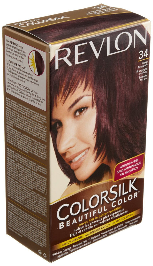 Revlon Colorsilk Haircolor 34, Deep Burgundy - 1 Ea, Pack of 4 Beauty & Personal Care REVLON