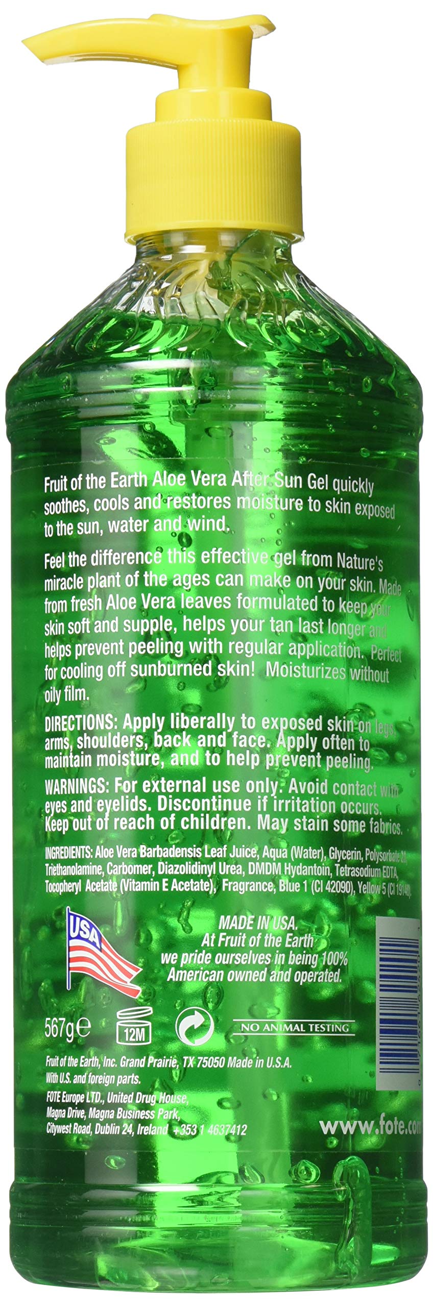 Fruit of the Earth After Sun Gel, Aloe Vera, 20 Ounce Beauty & Personal Care Fruit of the Earth