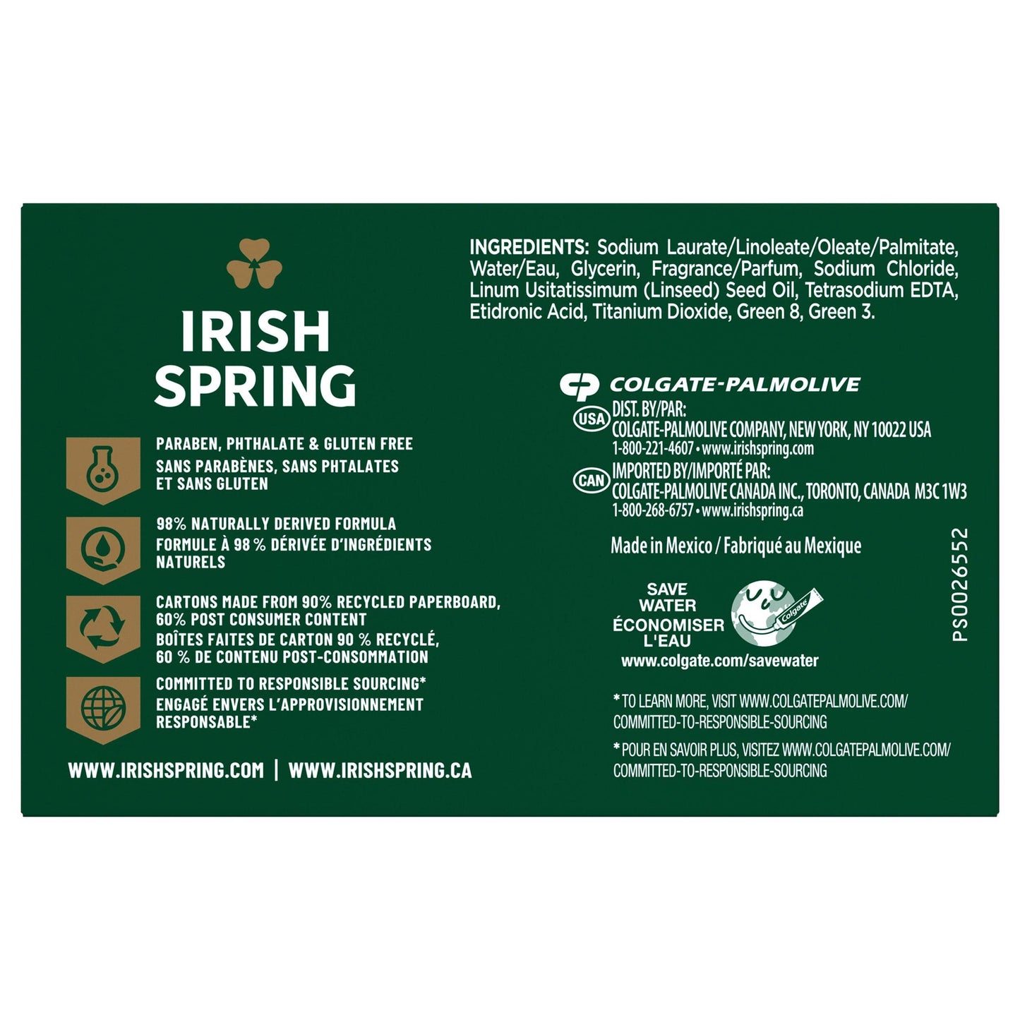 Irish Spring Deodorant Soap Bars Original, 3 Count Beauty & Personal Care Irish Spring