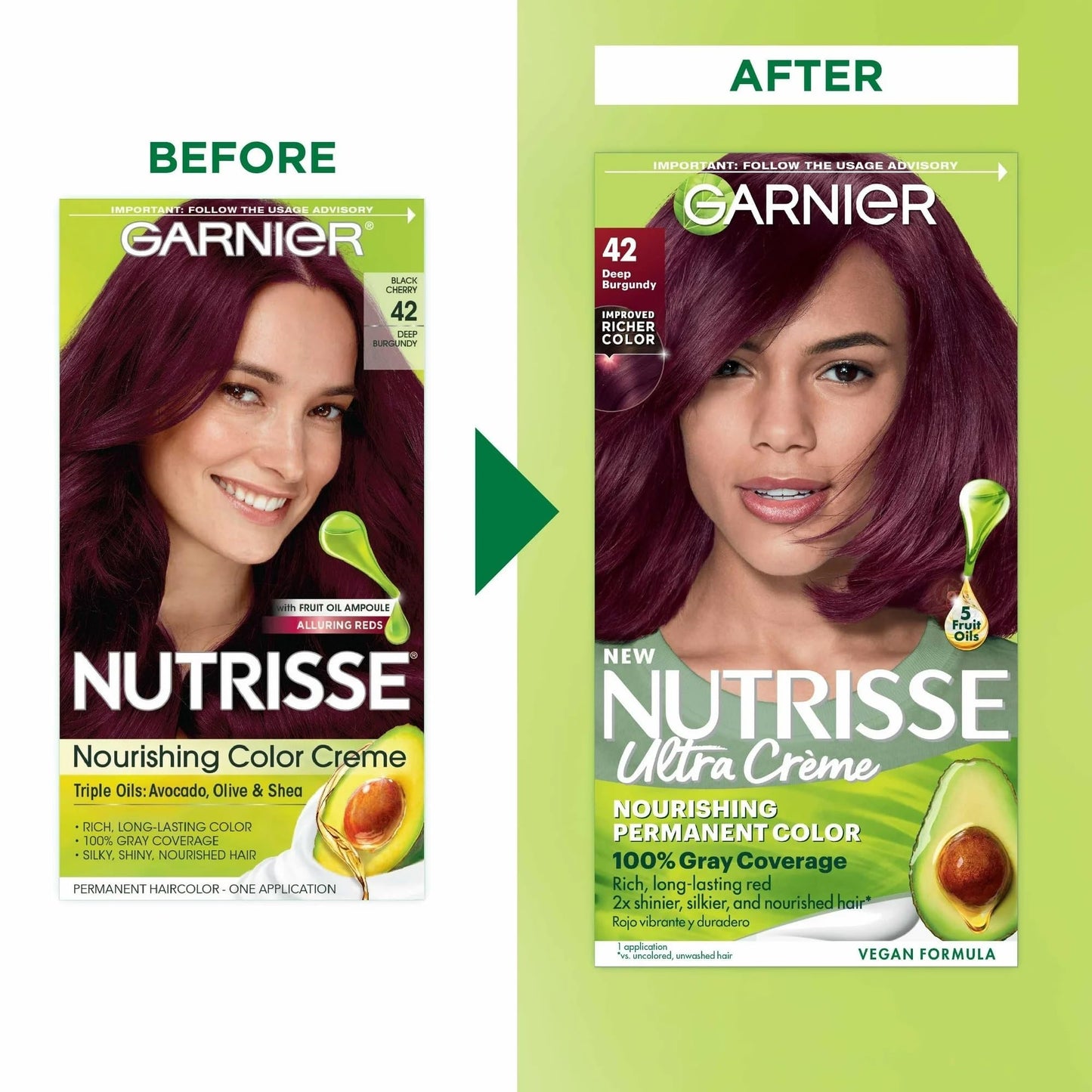 Garnier Nutrisse Haircolor - 42 Black Cherry (Deep Burgundy) 1 Each (Pack of 4) Beauty & Personal Care NUTRISSE