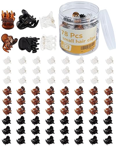 Mini Claw Hair Clips Set - 78 Tiny Plastic Clips in 3 Colors for Women and Girls Beauty & Personal Care DF DUALFERV