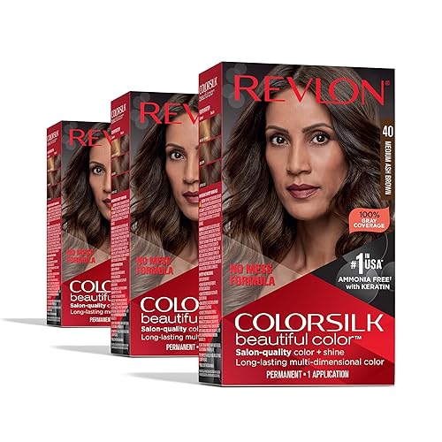 Revlon Colorsilk Beautiful Color Permanent Hair Color, (OLD VERSION) 40 Medium Ash Brown (Pack of 3) Beauty & Personal Care REVLON