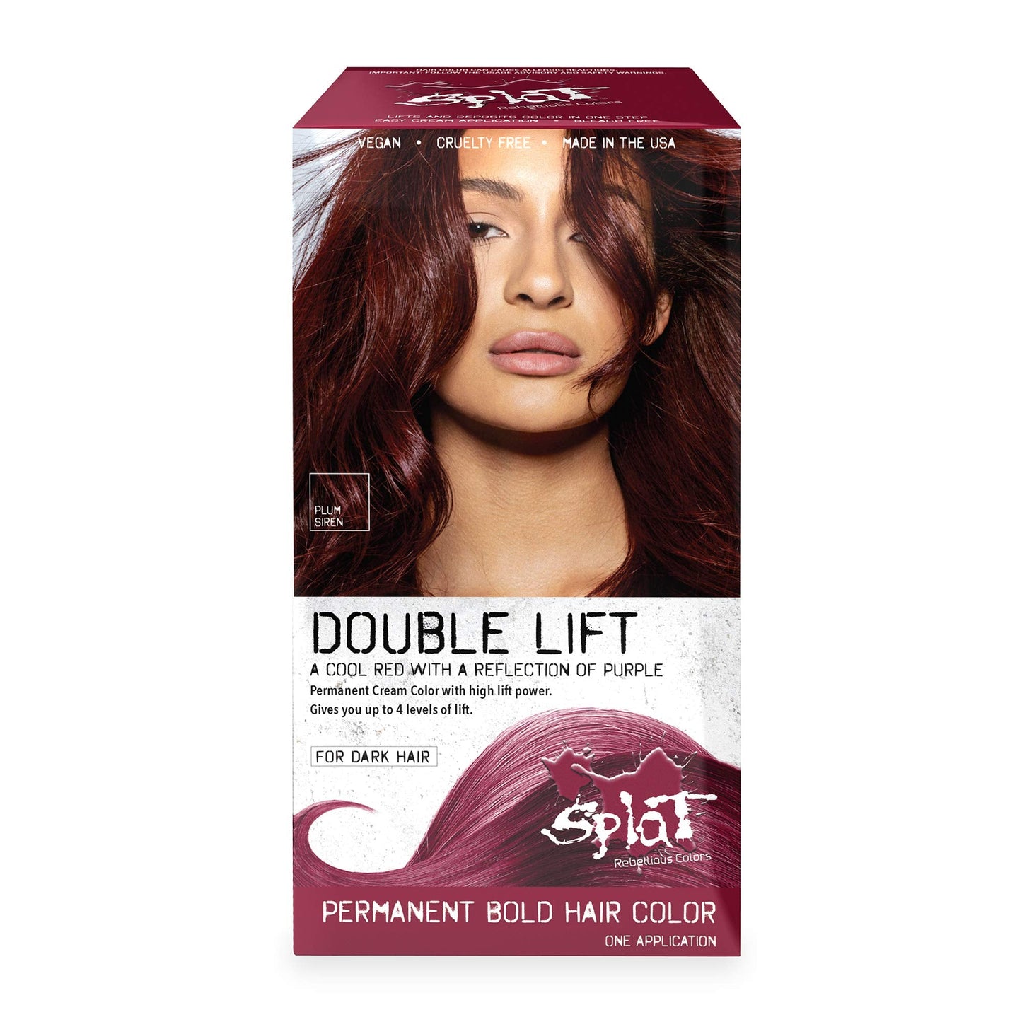 Splat Plum Siren Double Lift Permanent Hair Dye Kit, 1 Application, Includes Plum Hair Color, Developer, Concentrate, Conditioner, Gloves, Processing Beauty & Personal Care Splat