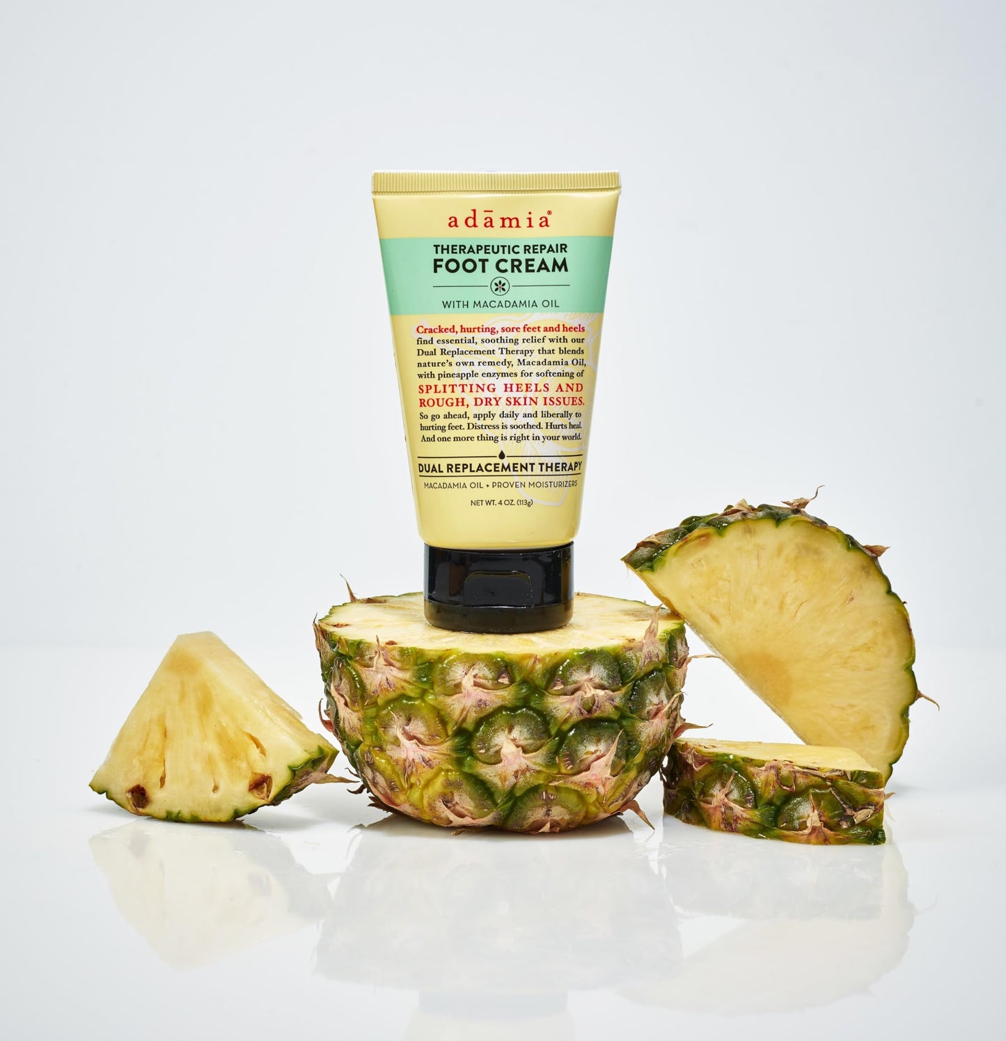 Adamia Therapeutic Repair Foot Cream with Pure Macadamia Oil, 4 Ounce Tube - Fragrance Free, Paraben Free, Non GMO Beauty & Personal Care Adamia