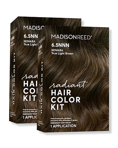 Madison Reed Radiant Hair Color Kit - 6.5NNN Medium Brown with Warm Golden Undertones (Novara Light Brown), 100% Gray Hair Coverage | PPD-Free Beauty & Personal Care Madison Reed