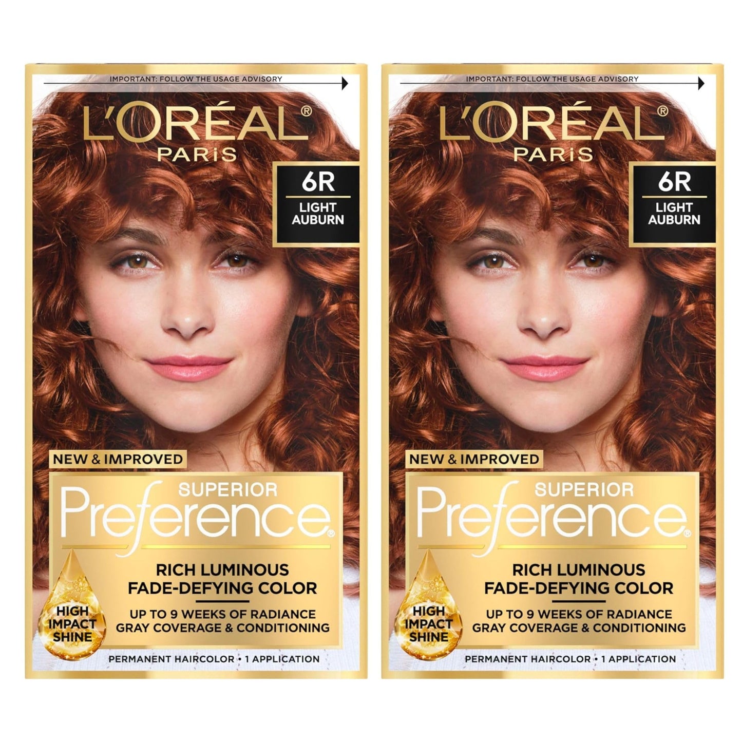 L'Oreal Superior Preference, 6R Light Auburn, Warmer 1 ea (Pack of 2) Beauty & Personal Care L'ORÉAL