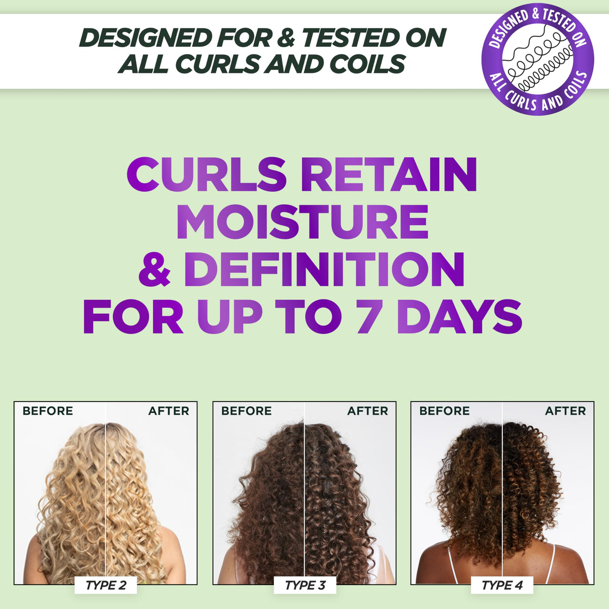 Garnier Fructis Method for Curls Moisture Filling Hair Mask for Curly Hair with up to 13% Hyaluronic Moisture Complex, Designed and Tested for 2C