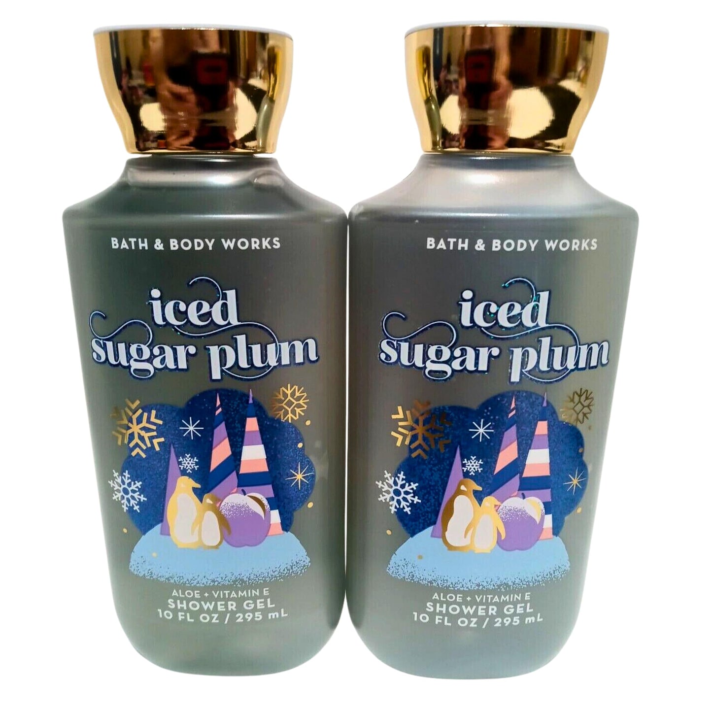 Bath & Body Works Shea + Vitamin E Shower Gel, Set of 2, 10oz Each (Iced Sugar Plum) Beauty & Personal Care Bath & Body Works