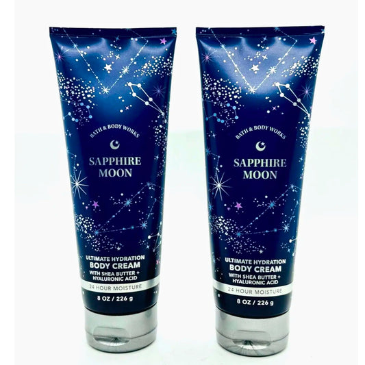 Bath & Body Works Body Cream, 8oz Each, Set of 2 - Aloe, Vitamin E, Shea (Sapphire Moon) Beauty & Personal Care Bath & Body Works