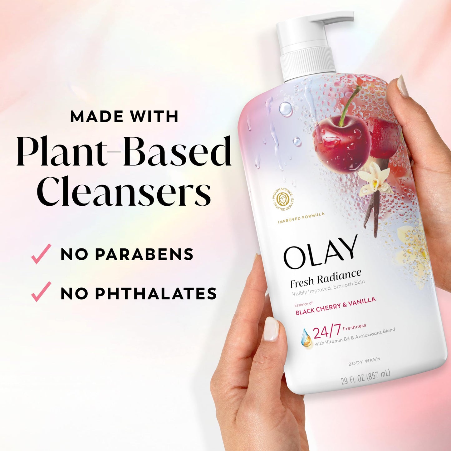 Olay Body Wash for Women, Fresh Radiance, 24/7 Skin-Loving Freshness, Visibly Radiant, Plant Based Cleansers, Vitamin B3 & Antioxidant Blend, For All Beauty & Personal Care Olay