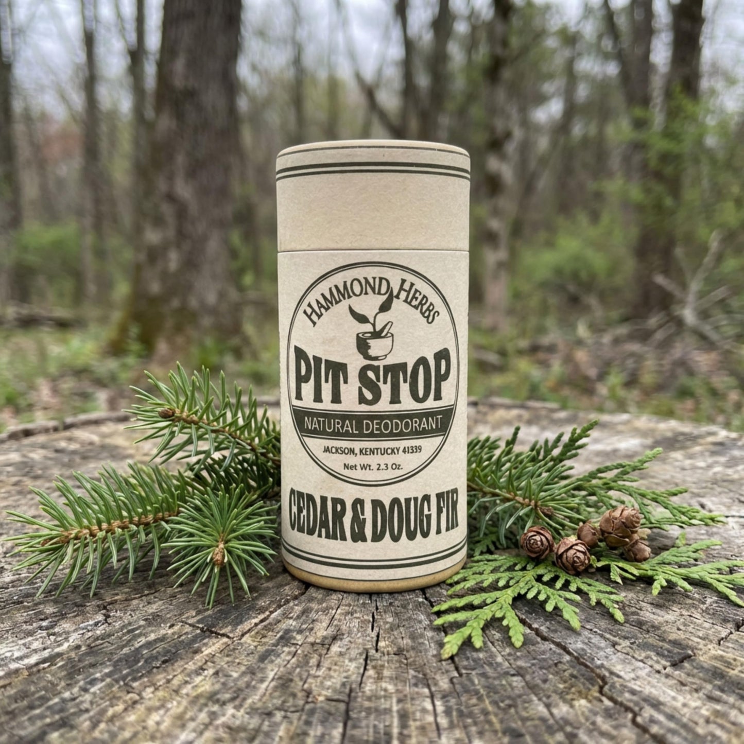 Hammond Herbs - PIT STOP Deodorant - Aluminum-Free, Plastic-Free, All-Natural Odor Control, 3 Pack (Cedar & Doug Fir) Beauty and Personal Care Hammond Herbs