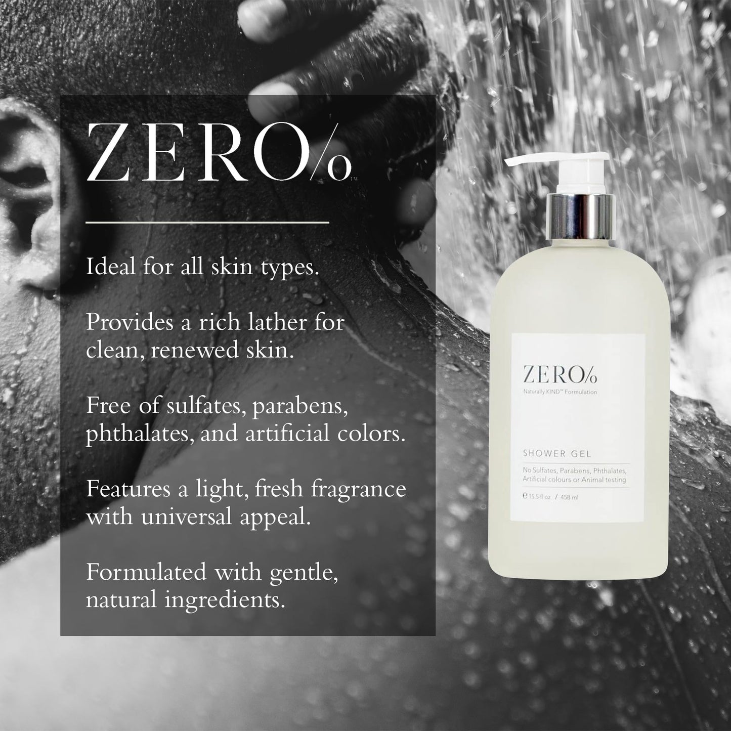 Gilchrist & Soames Zero% Shower Gel - Naturally Kind Sulfate, Paraben & Cruelty-Free Liquid Body Wash for Men & Women, Fresh Botanical Scent Infused Beauty & Personal Care Gilchrist & Soames