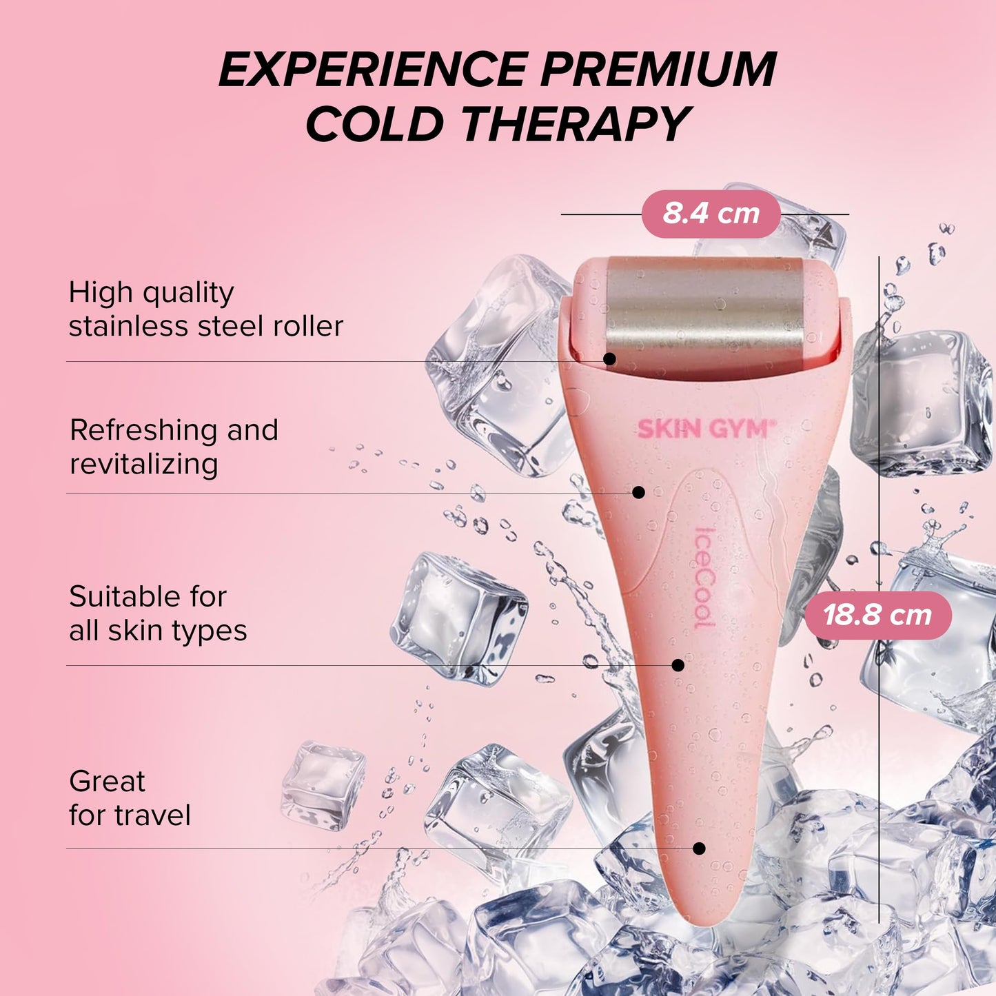 SKIN GYM IceCool Ice Roller, Stainless Steel Cryo Facial Tool for Puffiness and Redness Relief Beauty & Personal Care SKIN GYM