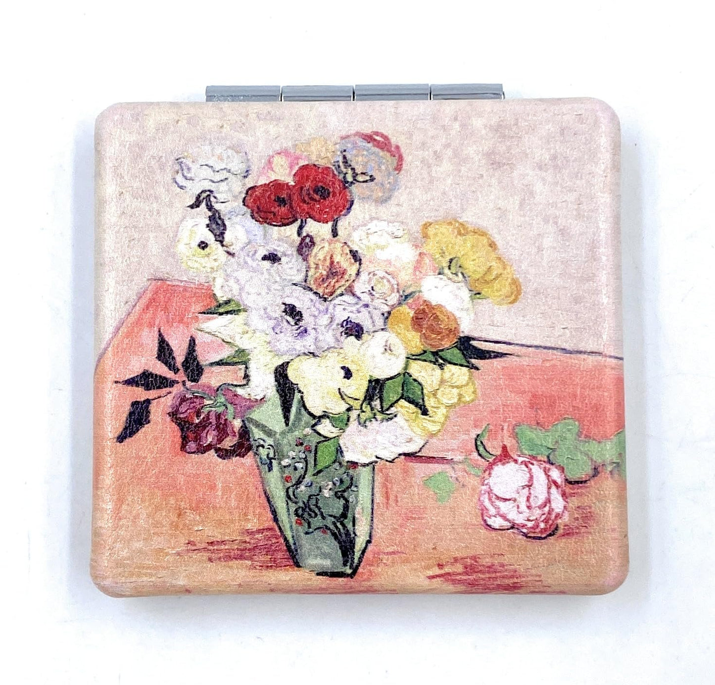 Aeisage Small Purse Mirror Van Gogh Japanese Vase with Roses and Anemones Mirror Floral Compact Mirror Bridesmaid Mirrors for Wedding Beauty & Personal Care Aeisage