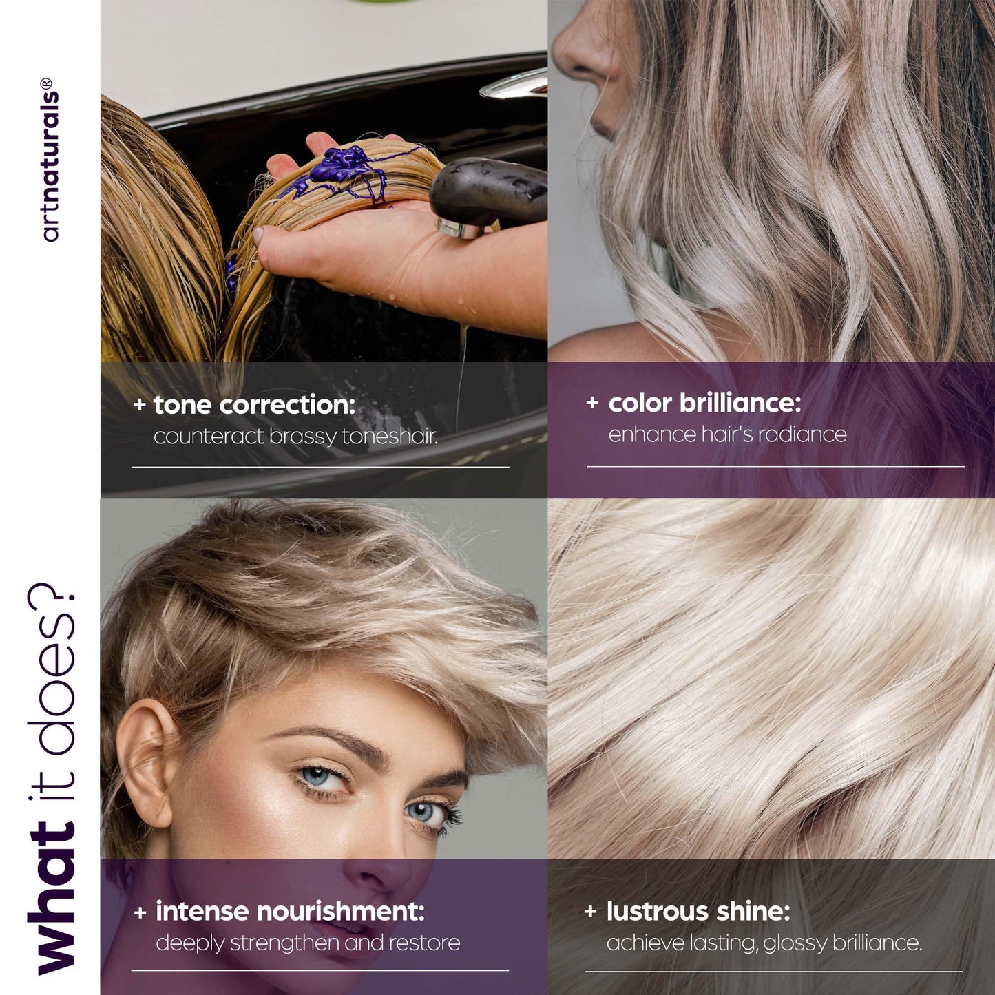 Artnaturals Purple Shampoo - (16 Fl Oz / 473ml) - Protects, Balances and Tones - Bleached, Color Treated, Silver, Brassy and Blonde Hair - Sulfate Beauty & Personal Care Artnaturals