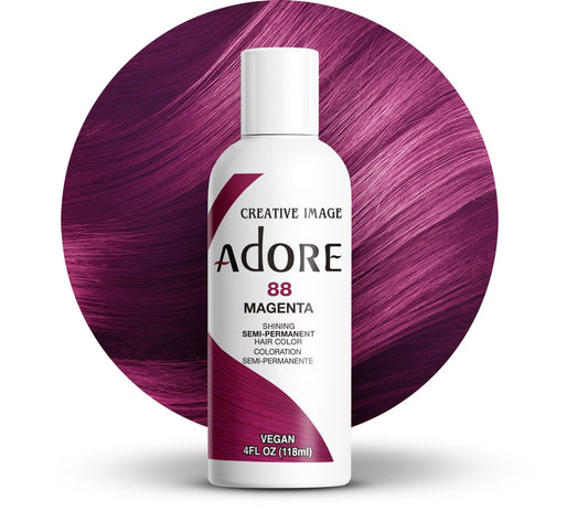 Adore Semi Permanent Hair Color (088 Magenta) | Vegan & Cruelty-Free Purple Hair Dye | No Ammonia, No Peroxide, No Alcohol | 4 Fl Oz Beauty & Personal Care Adore