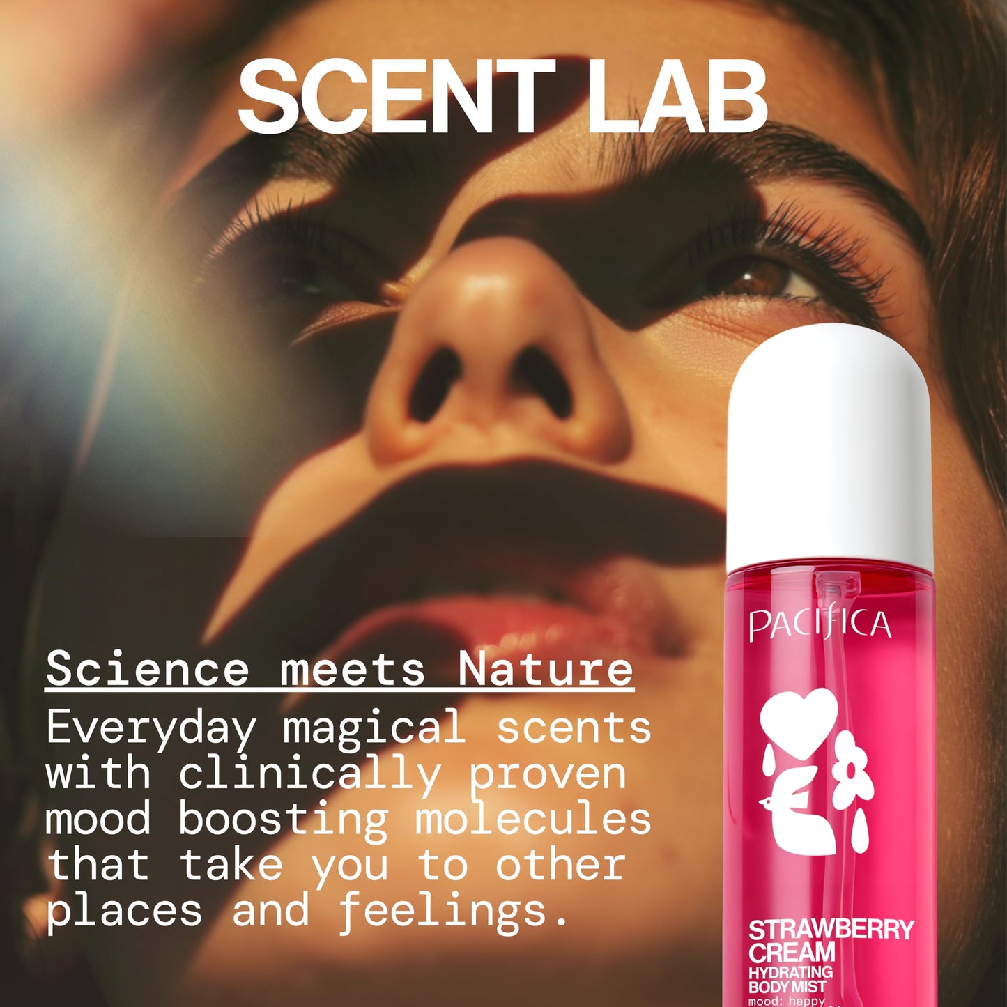 Pacifica Strawberry Cream Fruity Body Mist for Women - Sweet Strawberry Vanilla Cream Fragrance Spray, Hydrating, Odor Neutralizing, Vegan Beauty & Personal Care Pacifica