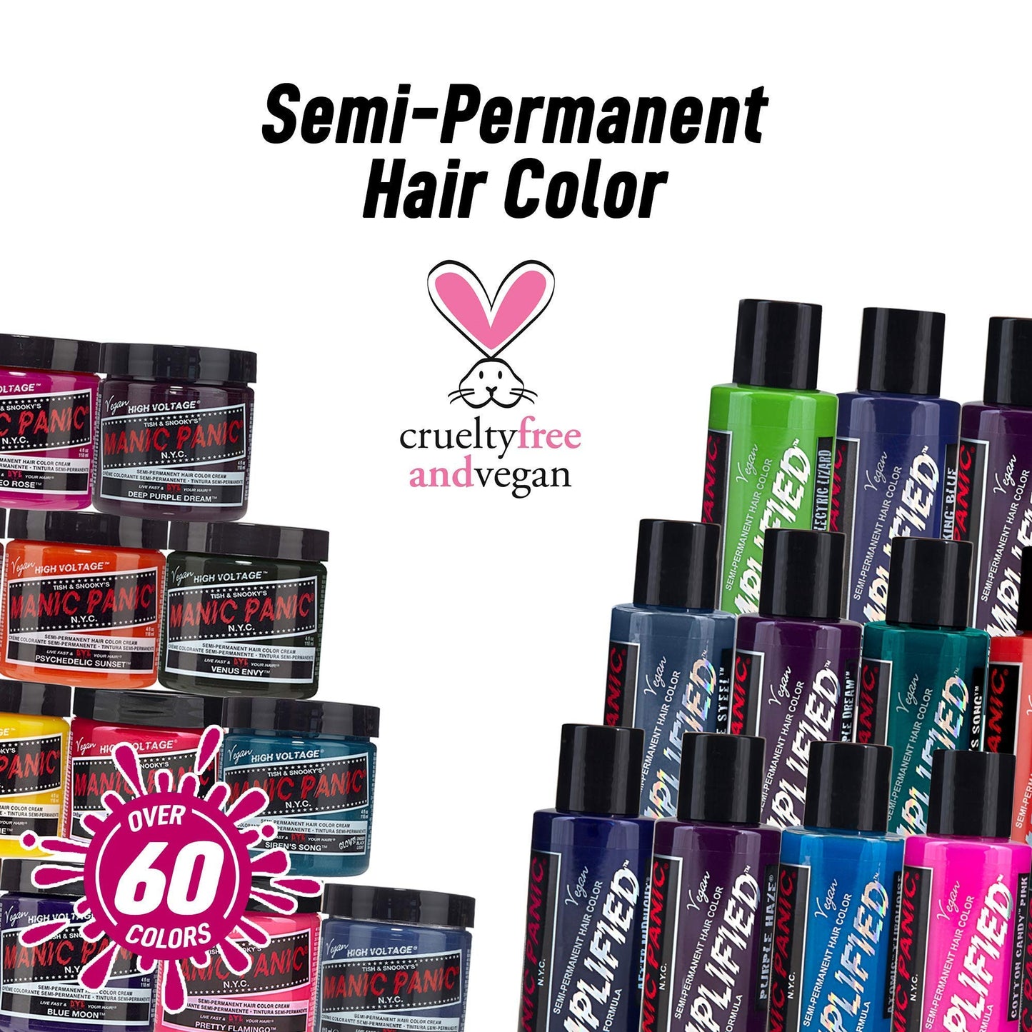 MANIC PANIC After Midnight Hair Color - Amplified - Semi Permanent Hair Dye - Dark Navy Blue - Green Undertones - For Dark & Light Hair - Vegan, PPD Beauty & Personal Care MANIC PANIC