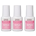KISS PowerFlex Ultra-Hold Super Strength Instant Bond Flex Formula Brush-On Nail Glue, Application of Artificial Nails & Natural Nail Repair - 3-Pack Beauty & Personal Care KISS