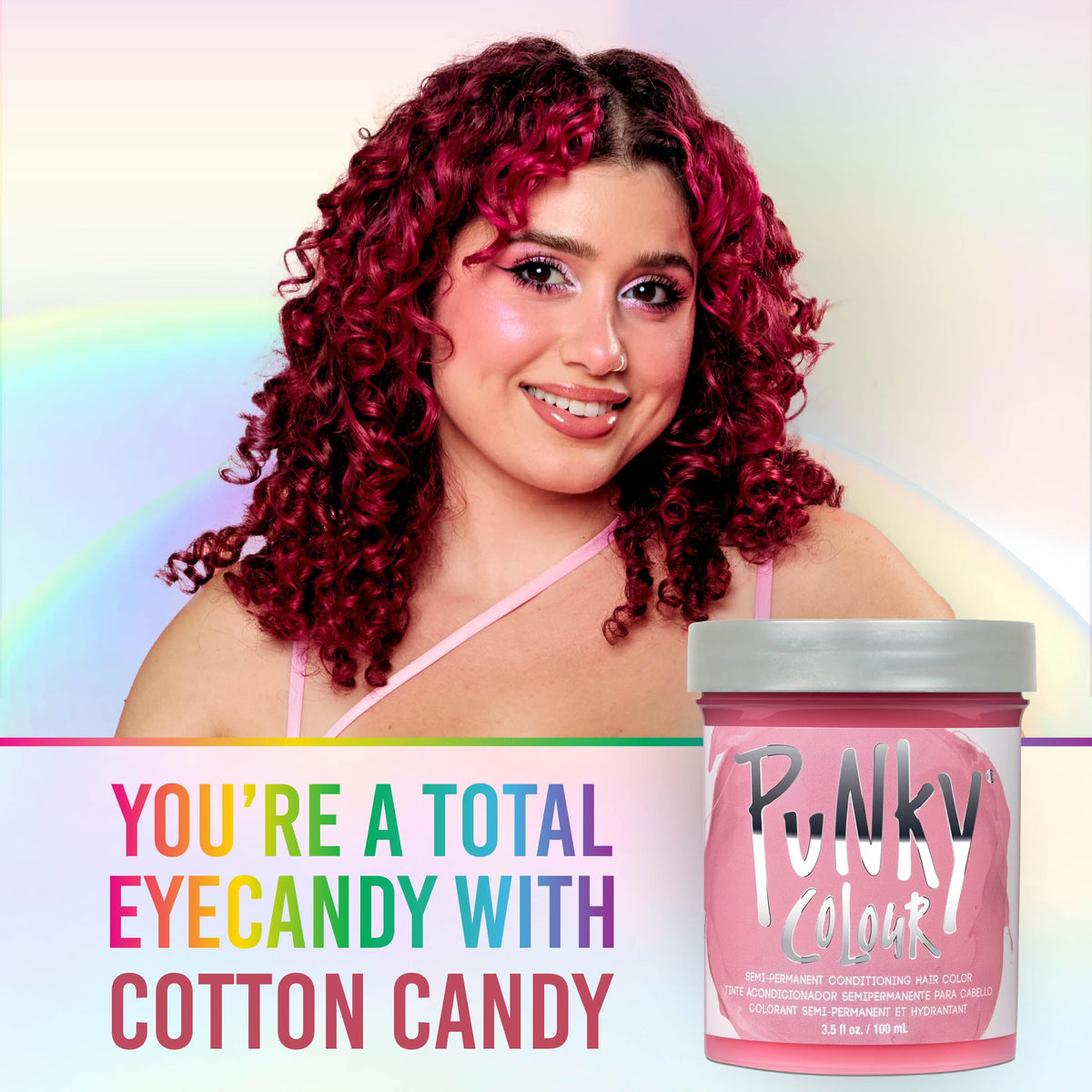 Punky Cotton Candy Semi Permanent Hair Color - Vegan & Cruelty-Free Conditioning Vibrant Pink Hair Dye, Lasts Up to 35 Washes, 3.5 fl oz Beauty & Personal Care Punky