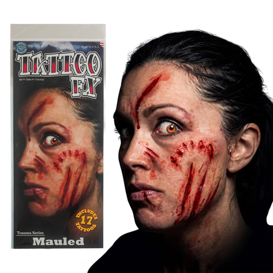 Tinsley Transfers Mauled Trauma Tattoo Makeup Adult Accessory