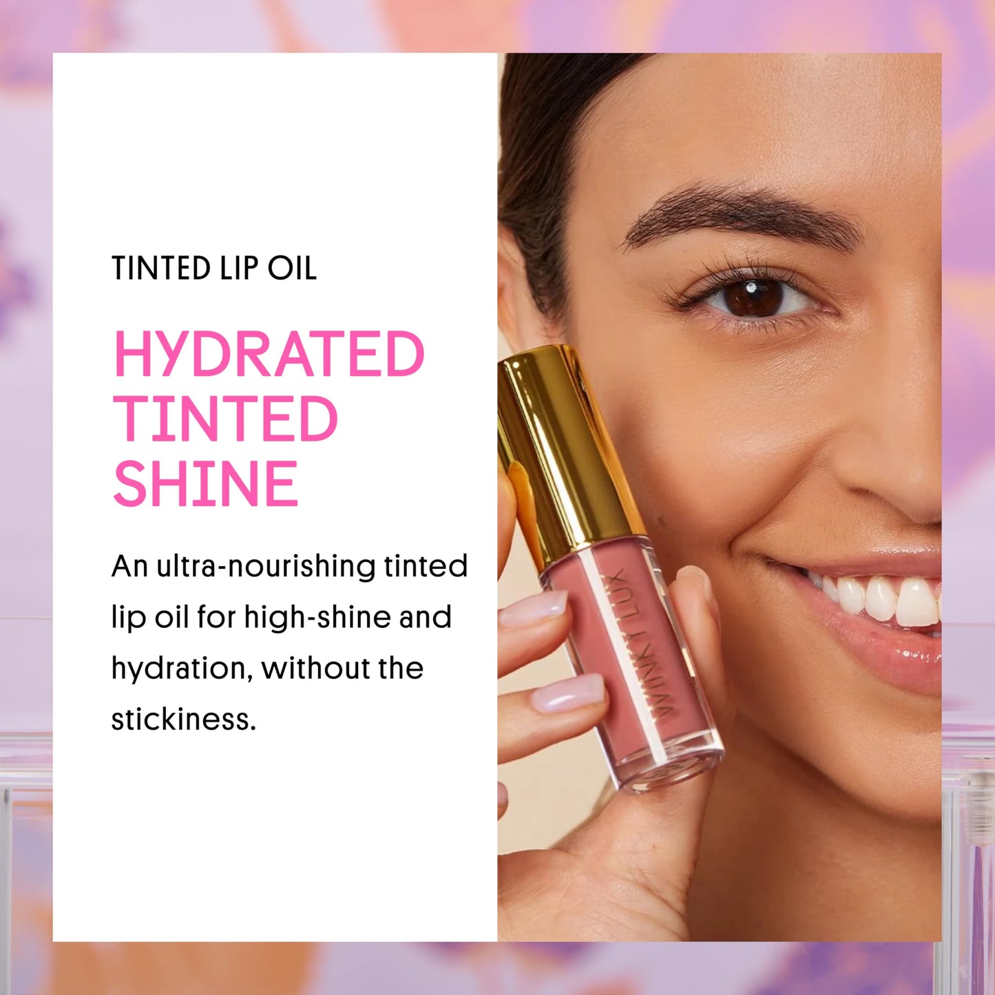 Winky Lux Flush Barely There Sheer Tinted Lip Oil - Hydrating Lip Gloss Tint, Coral Glossy Lip Balm, Juicy Non Sticky Long Lasting Formula, Infused Beauty and Personal Care Winky Lux