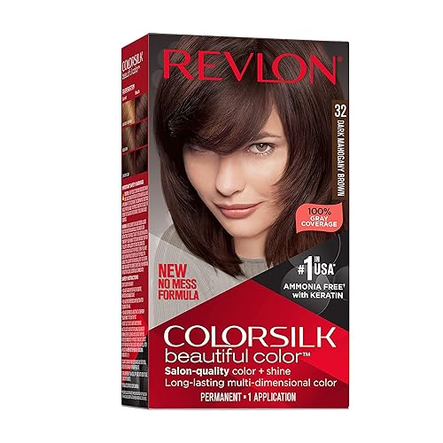 Revlon Colorsilk Beautiful Color Permanent Hair Color, Long-Lasting High-Definition Color, Shine & Silky Softness with 100% Gray Coverage, Ammonia Beauty & Personal Care REVLON