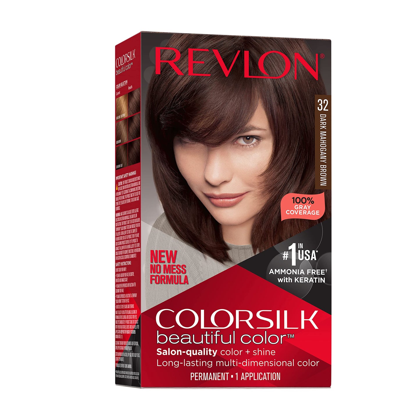 Revlon Colorsilk Beautiful Color Permanent Hair Color, Long-Lasting High-Definition Color, Shine & Silky Softness with 100% Gray Coverage, Ammonia Beauty & Personal Care REVLON
