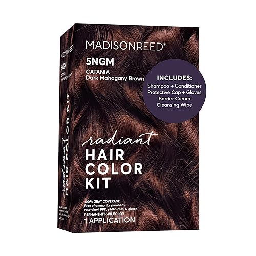 Madison Reed Radiant Hair Color Kit - 5NGM Dark Cinnamon Brown with Gold Mahogany Tones (Catania Brown), Permanent Hair Dye, Dimensional Superior Gray Beauty & Personal Care Madison Reed