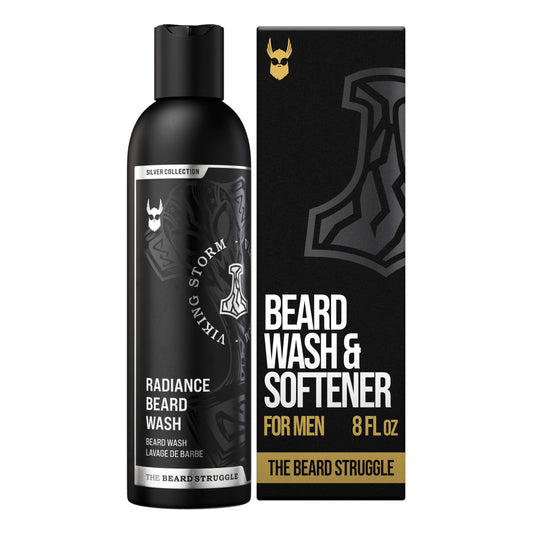The Beard Struggle Radiance Beard Wash - Silver Collection, Viking Storm - Deep Clean & Hydrated Care - Beard Cleanser for Men (8 fl oz) Beauty and Personal Care The Beard Struggle
