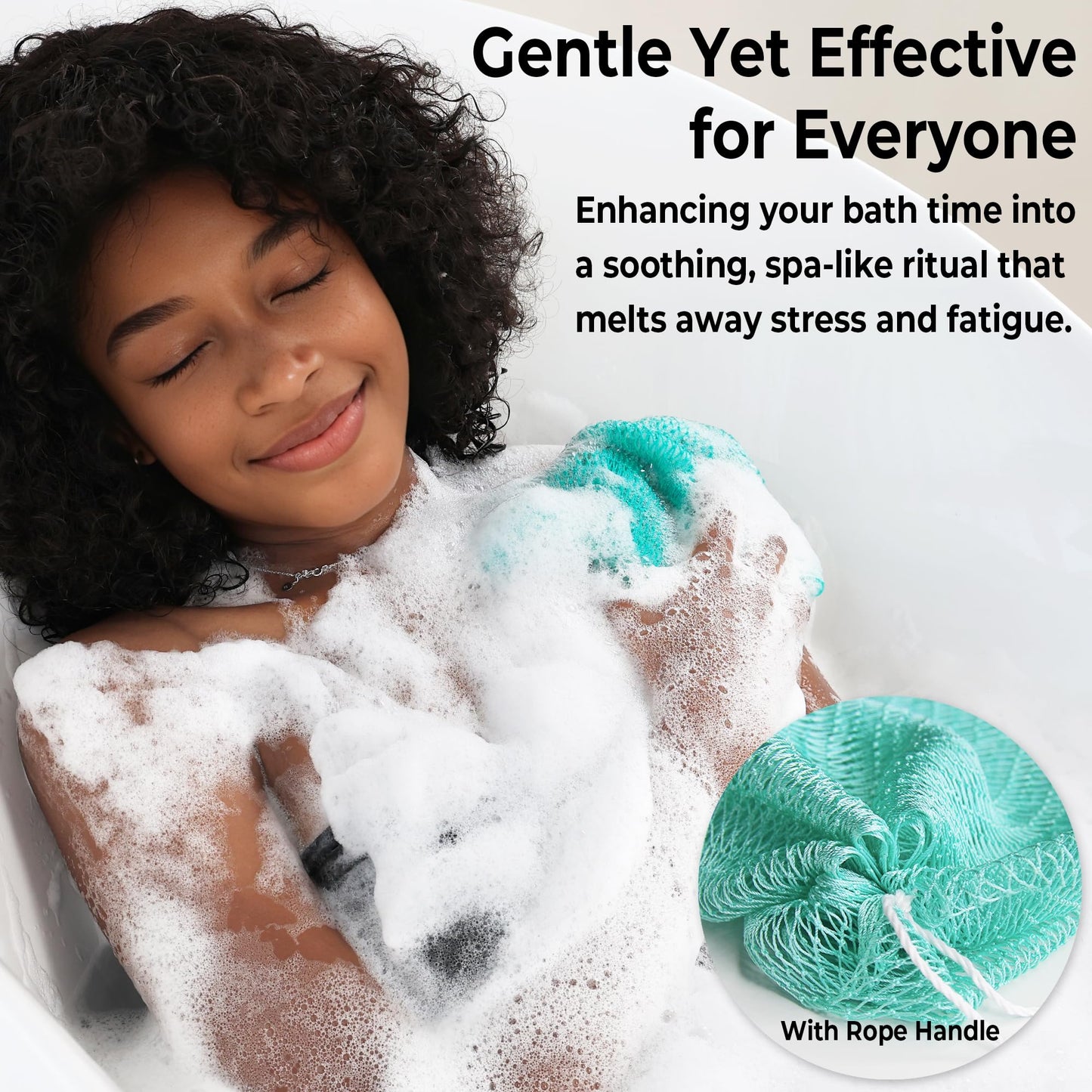 Authentic African Net Sponge 2 Pieces - Back Scrubber for Body - Seawave & Lilac Exfoliating Washcloth with Knots for Shower - Shower Exfoliator Beauty and Personal Care RelaxScene
