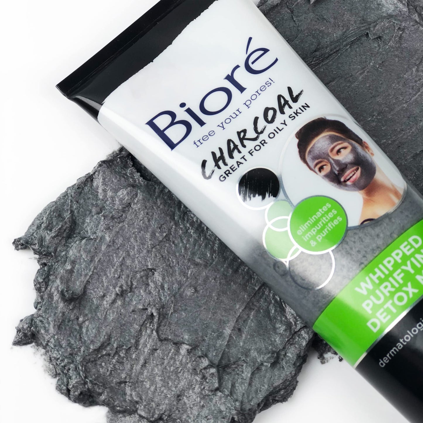 Bioré Charcoal Whipped Purifying Detox Mask, with Natural Charcoal, Deep Pore Cleansing, 4 Ounce, Dermatologist Tested, Non-Comedogenic, Oil Free Beauty & Personal Care Bioré