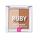 Ruby Kisses Glow & Bronze Highlighter/Bronzer Duo, 2 -in-1 Gel to Powder Illuminating Highlight + Silky Matte Bronzer, Contour & Sculpt for Luminous Beauty & Personal Care Ruby Kisses
