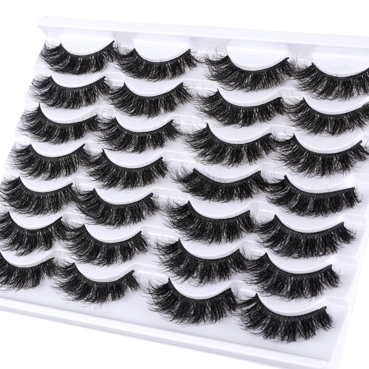 Mebver Lashes Eyelashes 8D Fluffy False Eyelashes Wispy Faux Mink Lashes Light Weight Fake Eyelashes Cat Eye Lashes 14 Pairs Pack Beauty & Personal Care Mebver