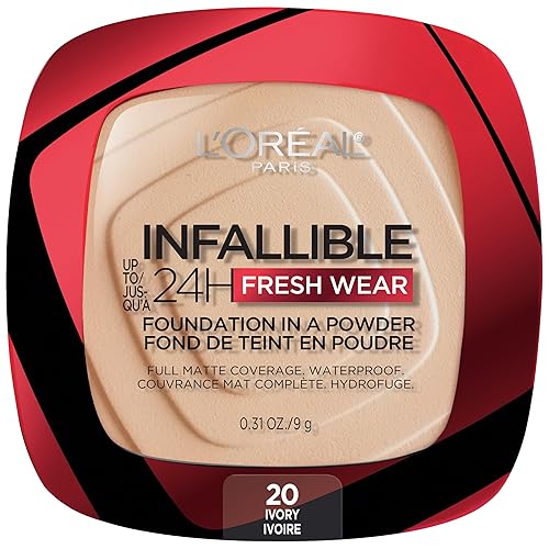 L'Oreal Paris Infallible Fresh Wear Foundation in a Powder, Up to 24H Wear, Ivory, 0.31 oz. Beauty & Personal Care L'Oreal Paris