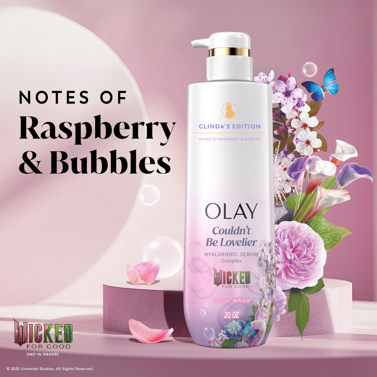 Olay Body Wash for Women, Couldn't Be Lovelier Glinda's Edition, Intensely Hydrating & Renewing, Pro-Hyaluronic Acid Serum with Vitamin B3, For All Beauty & Personal Care Olay