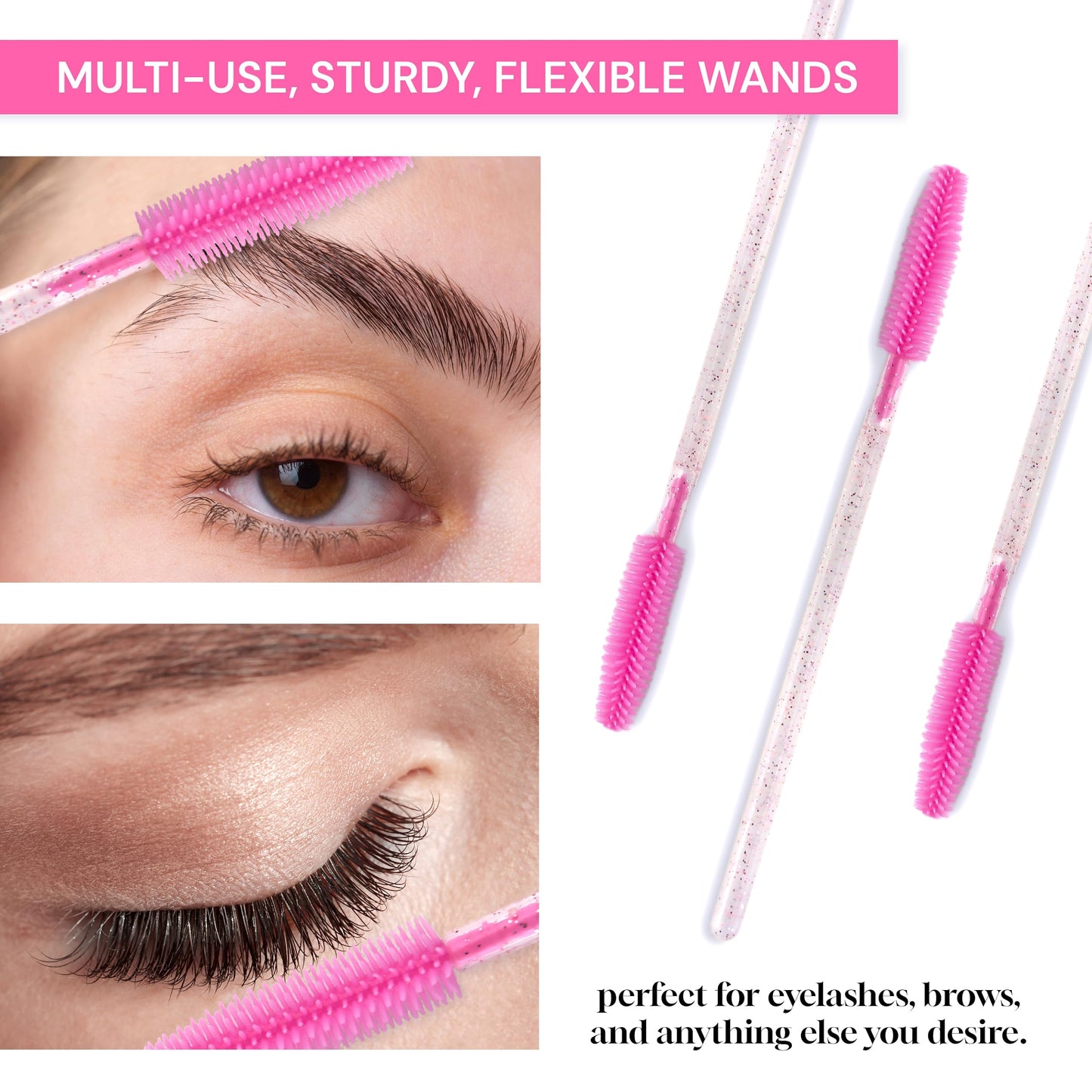 Apothie 50 Pieces Silicone Disposable Mascara Eyelash Wands - Eyebrow & Lash Extension Spoolie Brushes, Comb Separator, Microblading Tool, Applicator Beauty & Personal Care Apothie