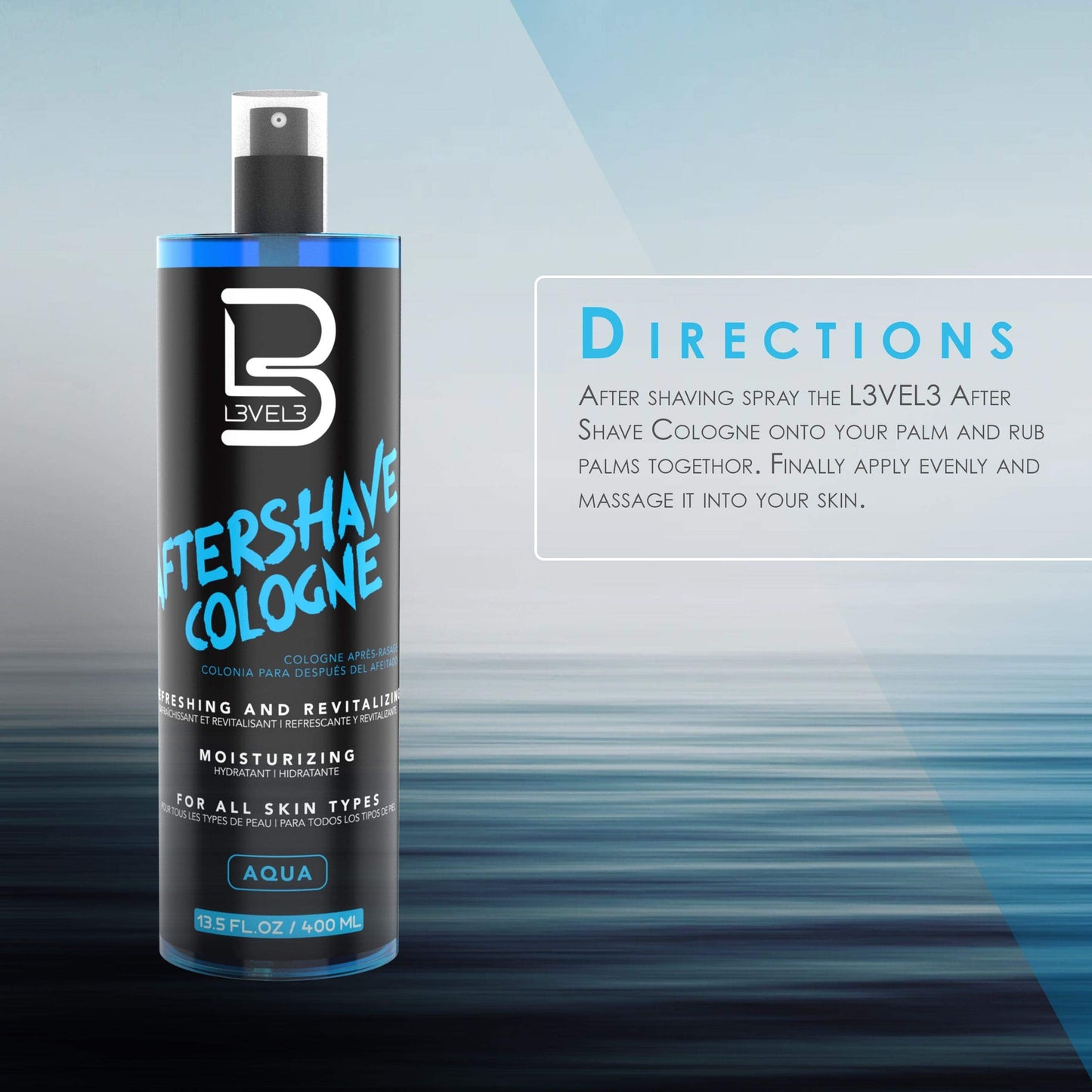 L3 Level 3 After Shave Spray Cologne - Softens Skin - Refreshes and Relieves Face and Skin - Moisturizing Formula Level Three After Shaving 13.5 floz Beauty and Personal Care L3