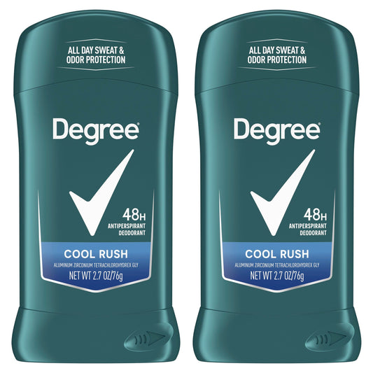 Degree Men Original Antiperspirant Deodorant Cool Rush Twin Pack 48-Hour Sweat & Odor Protection Antiperspirant For Men 2.7 oz Beauty & Personal Care Degree
