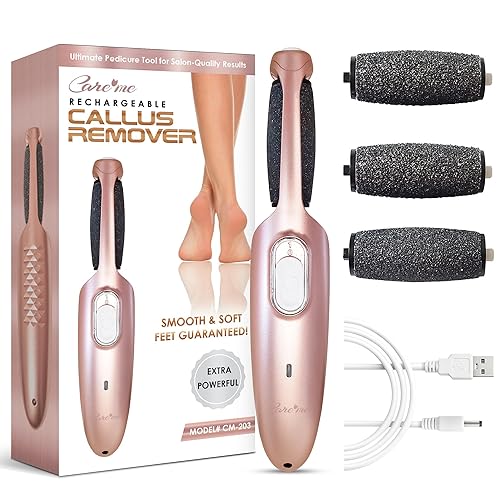 Powerful Electric Callus Remover Wand - Rechargeable Foot File, Grinder & Scrubber - Removes Dead, Hard Skin & Calluses - Best Pedicure Tool for Soft Beauty & Personal Care Care me