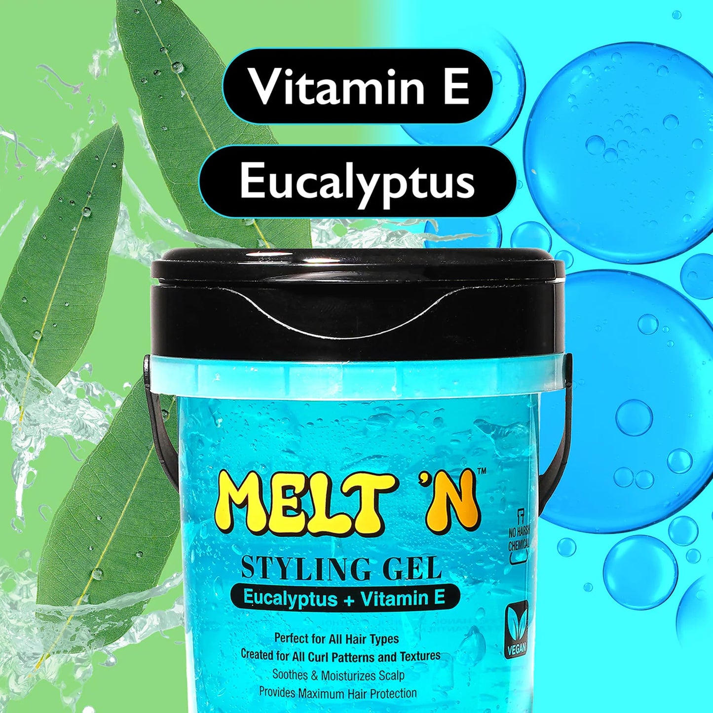 EBIN NEW YORK Melt'n Styling Gel Eucalyptus Oil and Vitamin E 82oz - Strong Hold Styling, Hydrates and Moisturize, Gives High Shine and Refreshing Beauty & Personal Care EBIN NEW YORK