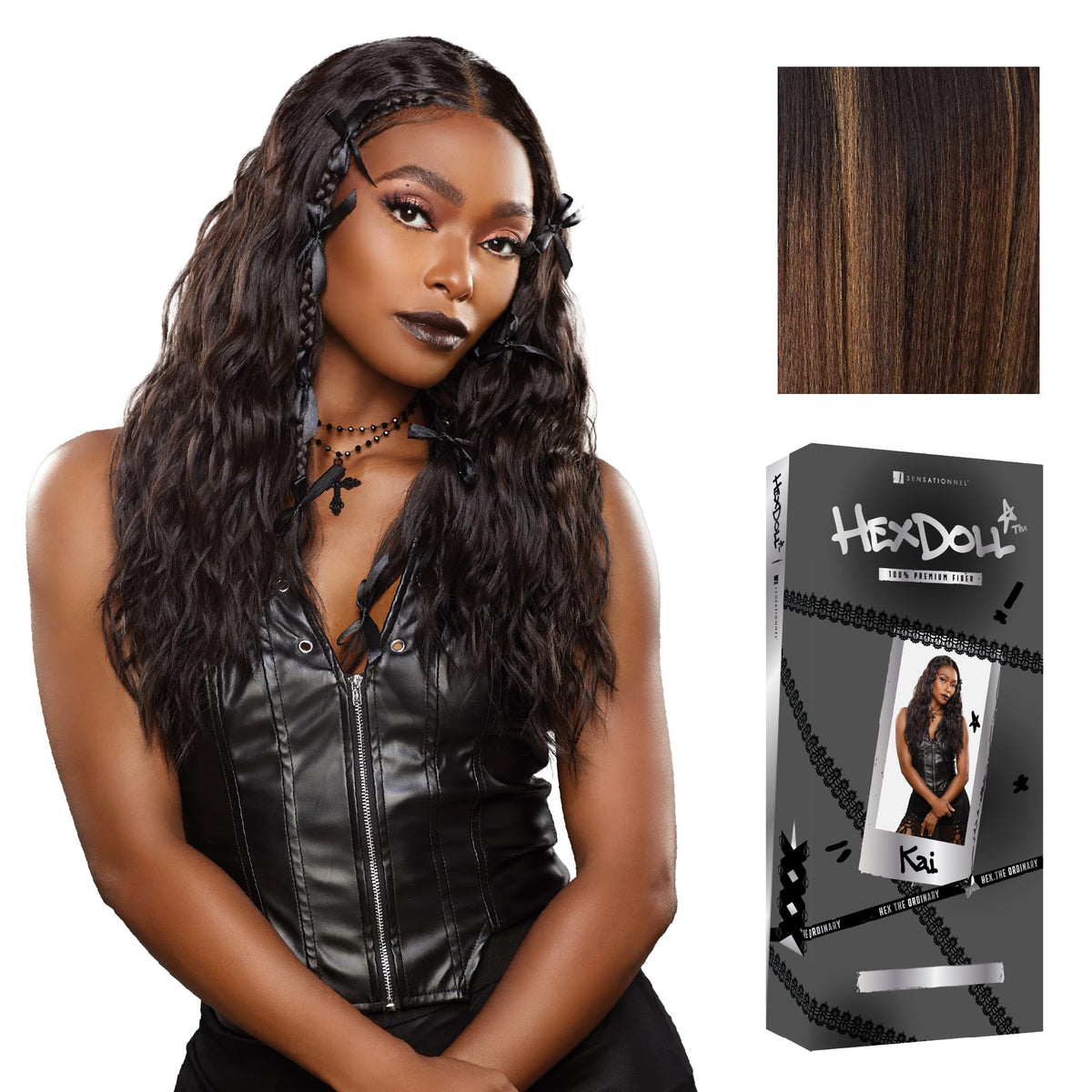 Sensationnel Hexdoll 13x4 LaceWig-Kai, BALAYAGEHAZELNUT