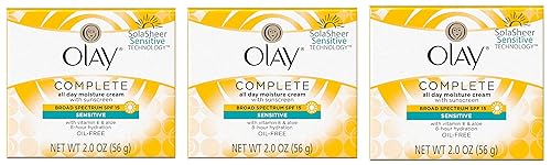 Olay Face Moisturizer, Complete All Day Moisture Face Cream with Sunscreen, SPF 15, Sensitive Skin, 2 Oz (Pack of 3) Beauty & Personal Care Olay